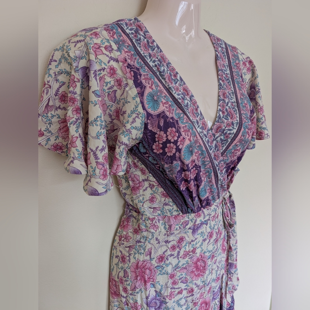 Salty Bright Boho Printed Wrap Dress 8 - Picture 8 of 16